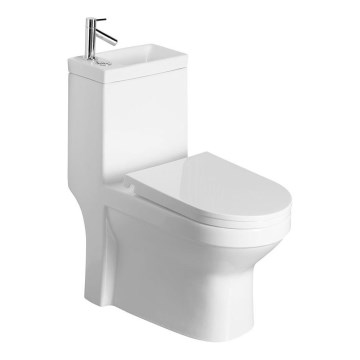 Aqualine - HYGIE combined toilet with integrated basin, ceramic/white