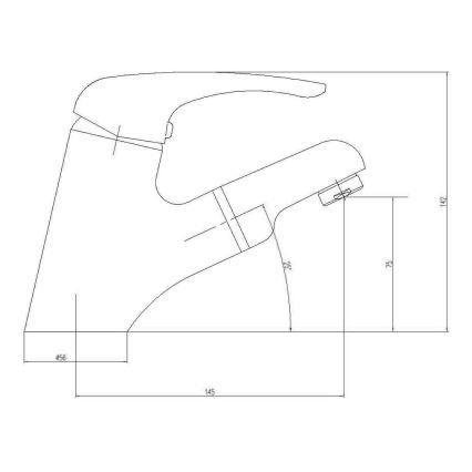 Aqualine - KASIOPEA 14.2 cm Basin Mixer, Polished Chrome