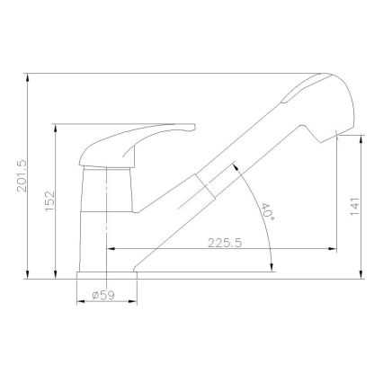 Aqualine - KASIOPEA 20 cm Kitchen Faucet, Polished Chrome