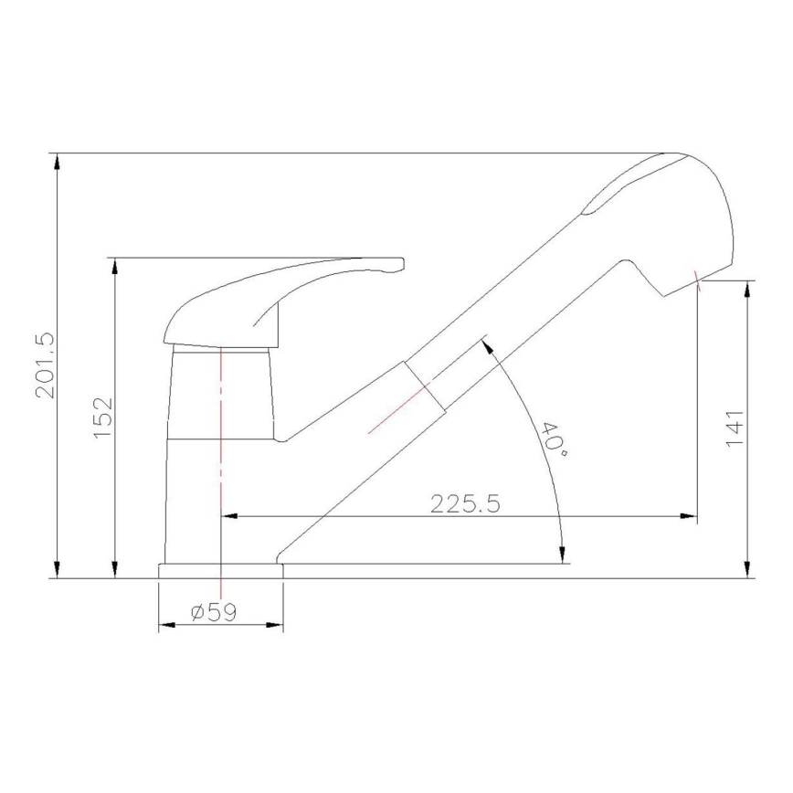 Aqualine - KASIOPEA 20 cm Kitchen Faucet, Polished Chrome