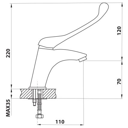 Aqualine - KASIOPEA 22 cm Basin Mixer, Polished Chrome