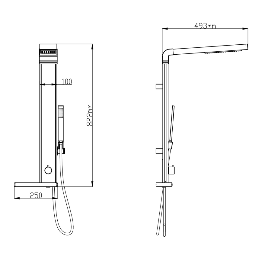 Aqualine - ROME Shower Set, Polished Chrome
