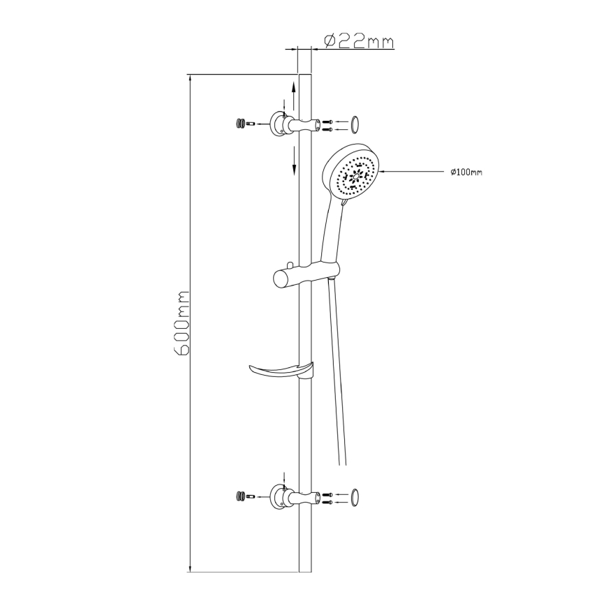 Aqualine - Shower set SUNRA shiny chrome
