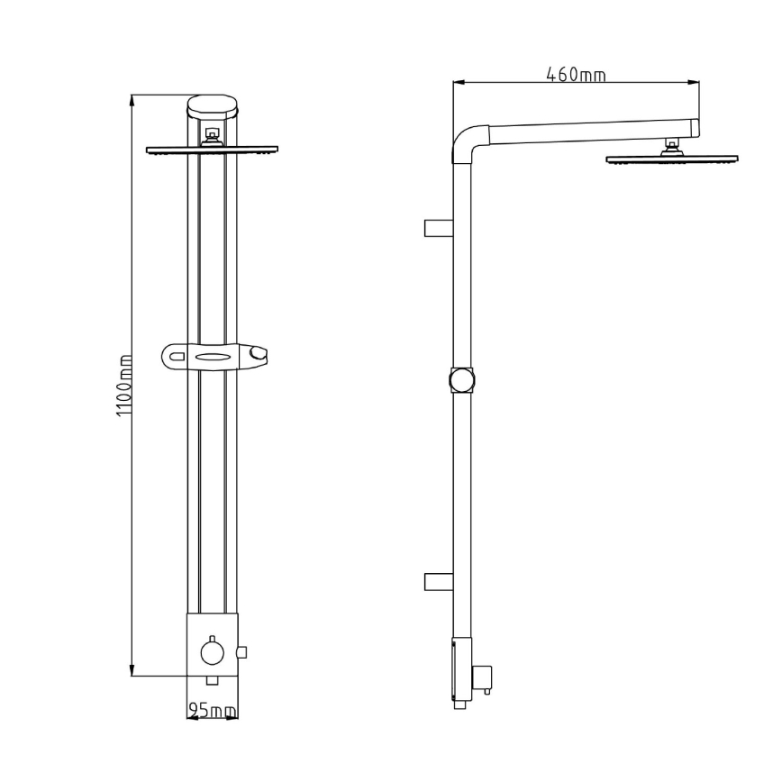 Aqualine - Shower set TOUR shiny chrome