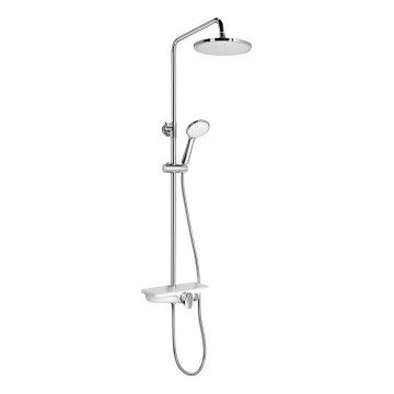 Aqualine - Shower set with mixer tap, polished chrome/white