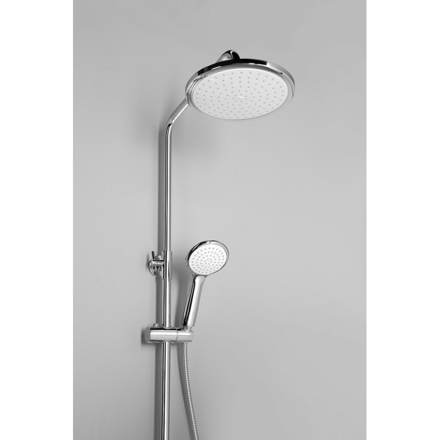 Aqualine - Shower set with mixer tap, polished chrome/white