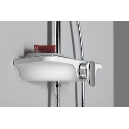 Aqualine - Shower set with mixer tap, polished chrome/white