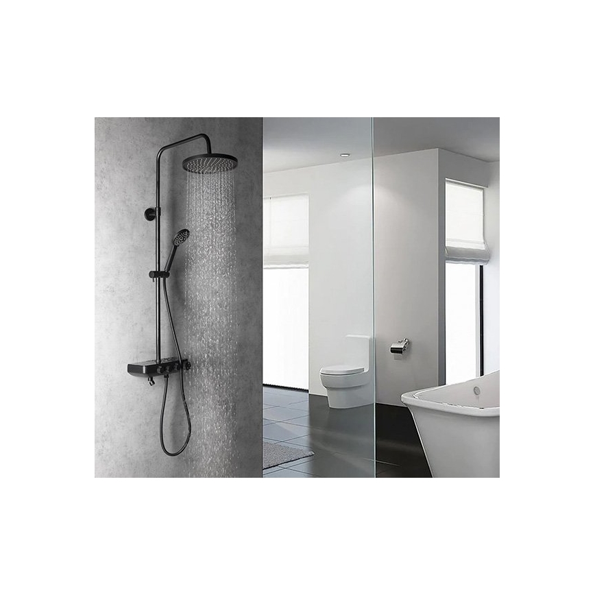 Aqualine - Shower set with tap and additional mini tap FARRAO matte black