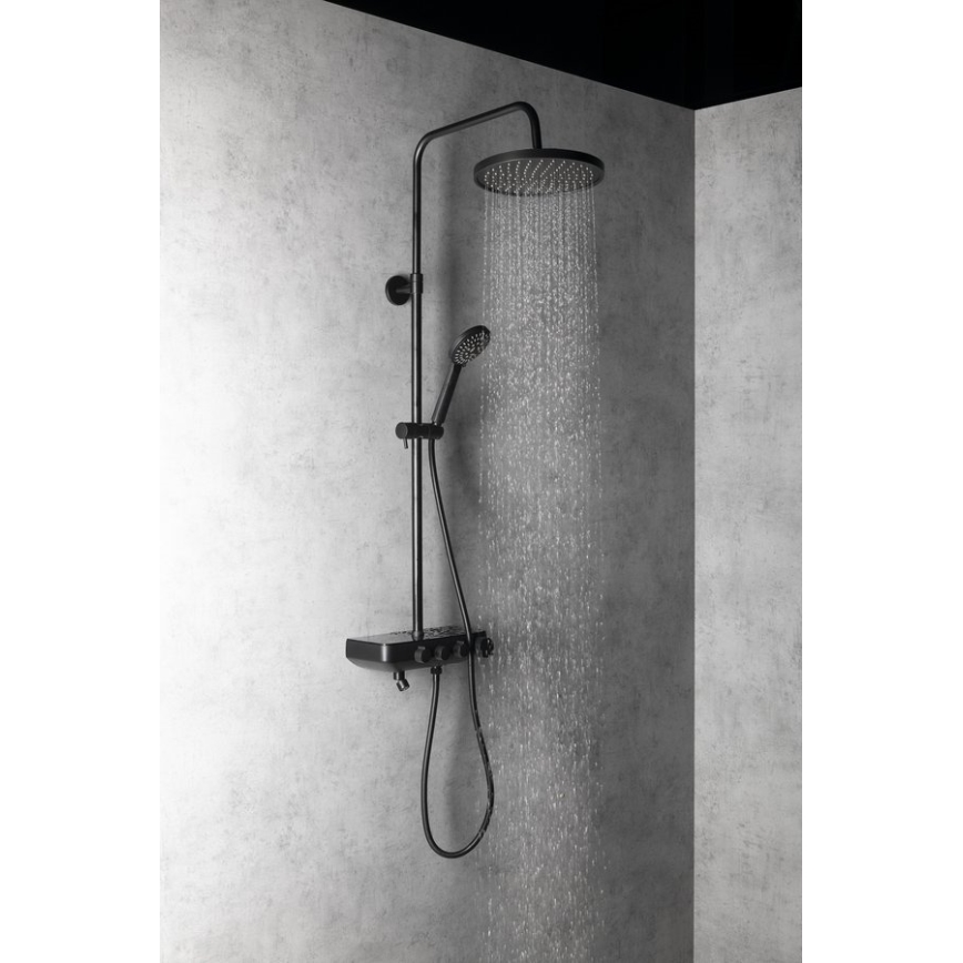 Aqualine - Shower set with tap and additional mini tap FARRAO matte black