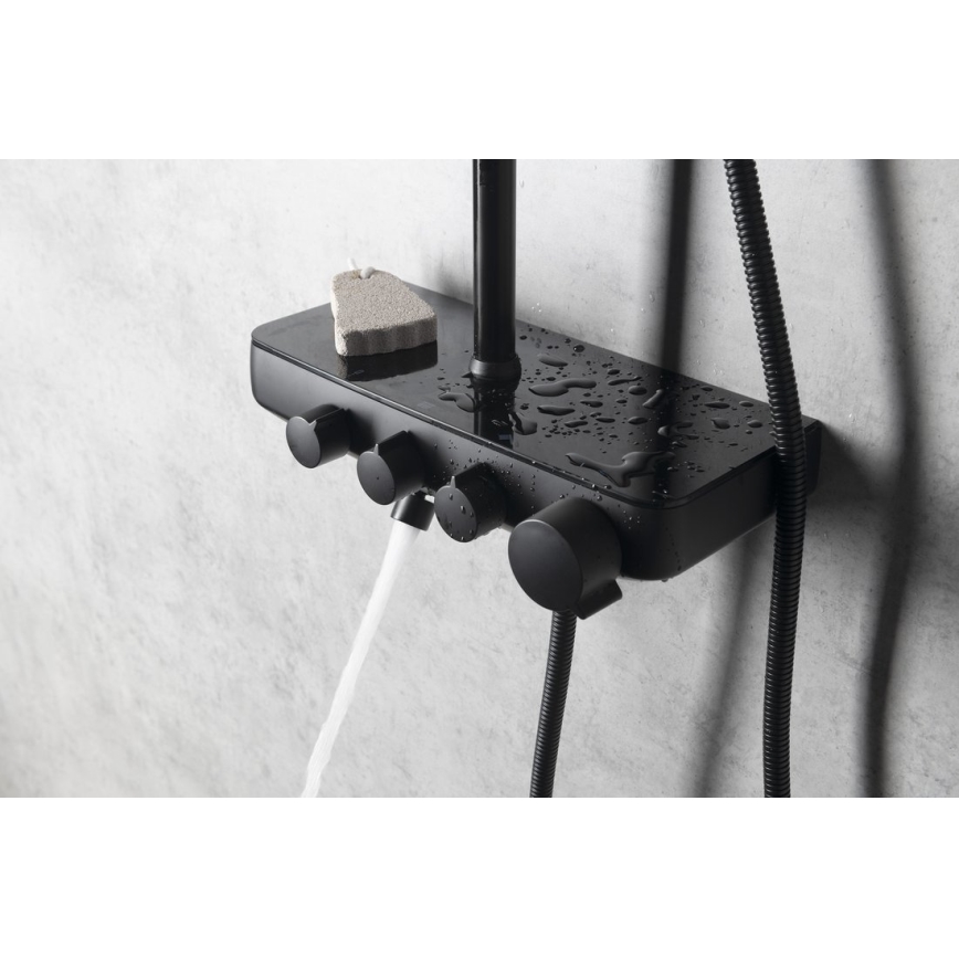Aqualine - Shower set with tap and additional mini tap FARRAO matte black