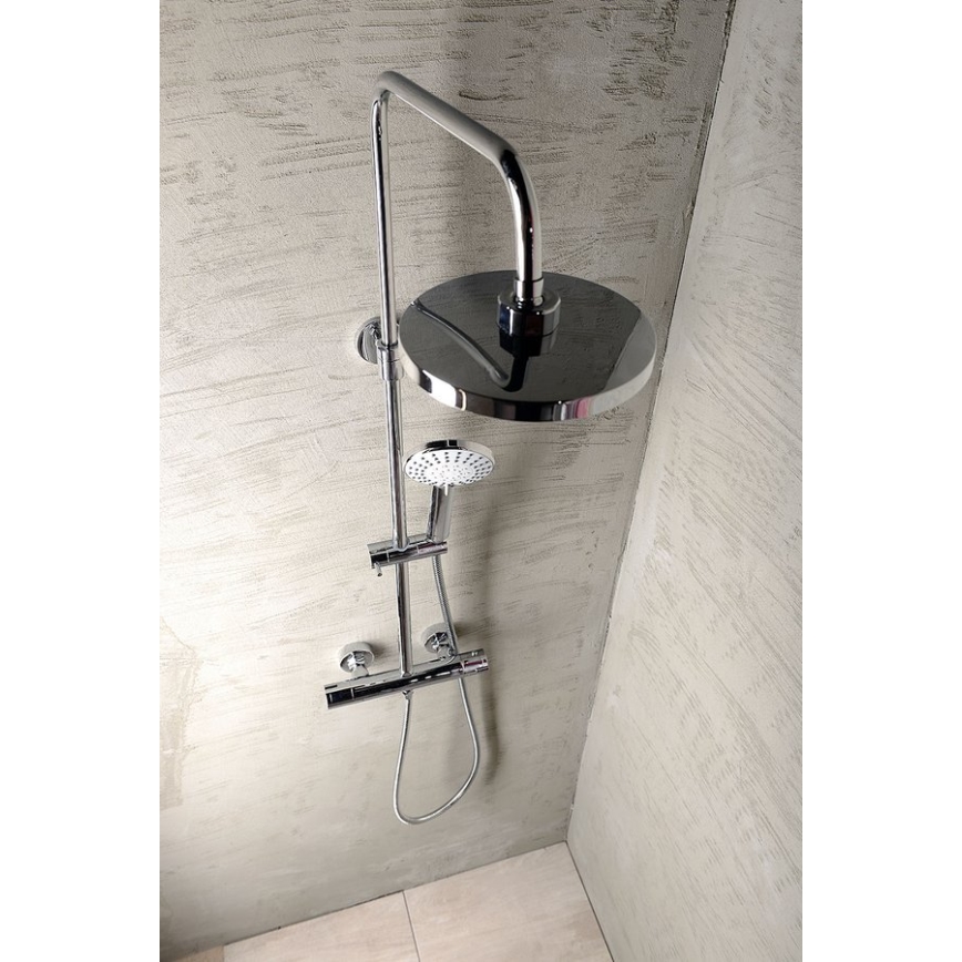 Aqualine - Shower set with thermostatic tap LIGA shiny chrome