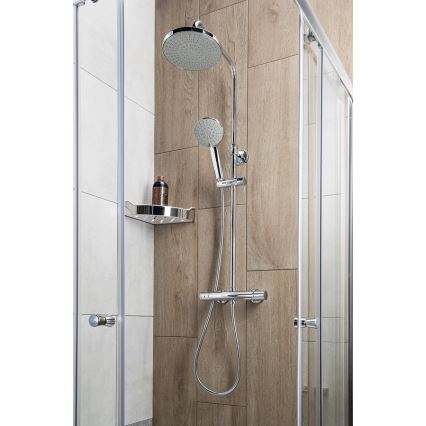 Aqualine - Shower set with thermostatic tap LIGA shiny chrome