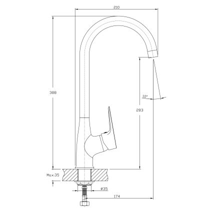 Aqualine - Sink tap LOTTA matte black