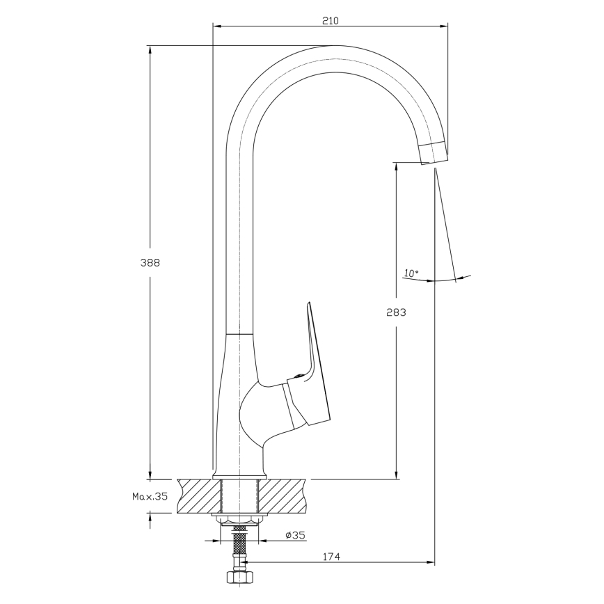 Aqualine - Sink tap LOTTA matte black