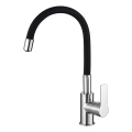 Aqualine - Sink tap with flexible arm LORE black/shiny chrome