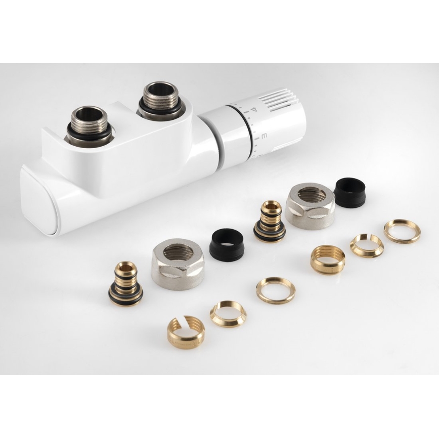 Aqualine - Thermostatic valve connection kit for central connection, white