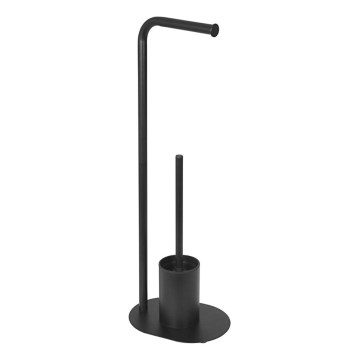 Aqualine - Toilet paper and toilet brush holder SAMBA black