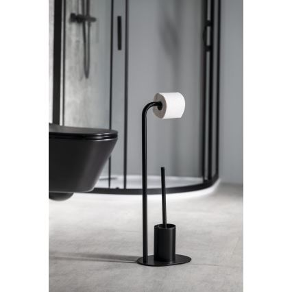 Aqualine - Toilet paper and toilet brush holder SAMBA black