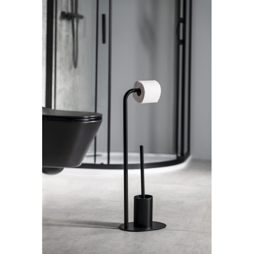 Aqualine - Toilet paper and toilet brush holder SAMBA black