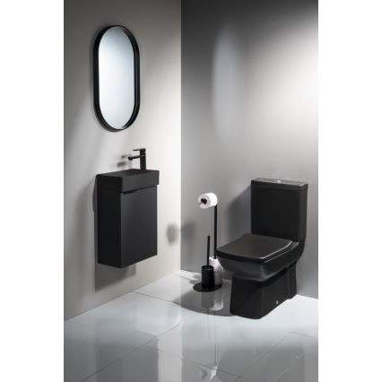Aqualine - Toilet paper and toilet brush holder SAMBA black