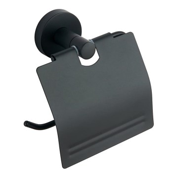 Aqualine - Toilet paper holder with cover SAMBA black
