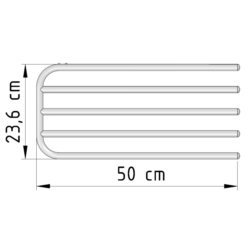 Aqualine - Towel rail for heating element 50 cm white