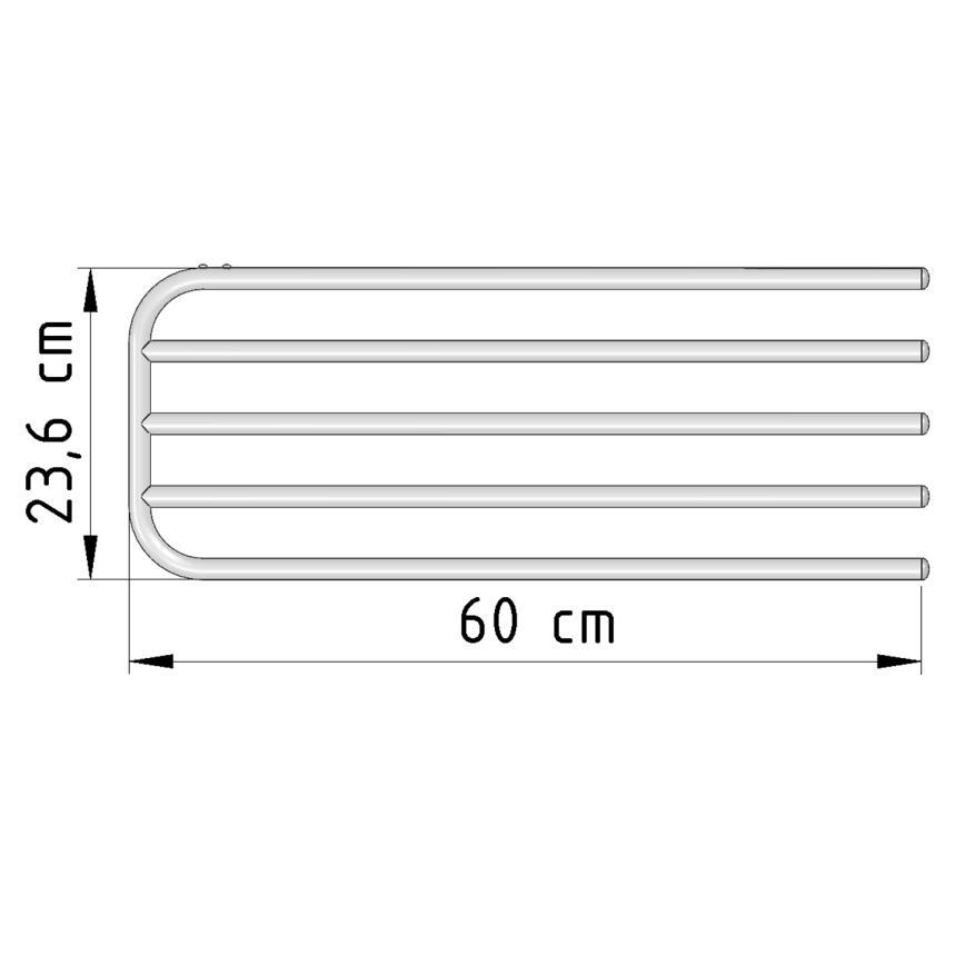 Aqualine - Towel rail for heating element 60 cm white