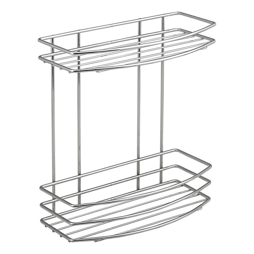 Aqualine - Two-tier shower wall shelf CHROME LINE shiny chrome