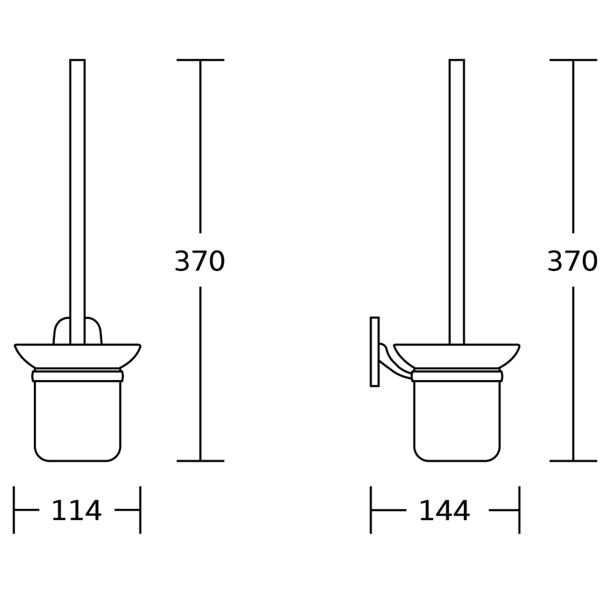 Aqualine - Wall-mounted toilet brush RUMBA milky glass/shiny chrome