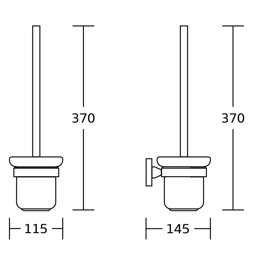 Aqualine - Wall-mounted toilet brush SAMBA milky glass/matte black