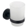 Aqualine - Wall-mounted toothbrush holder SAMBA milky glass/matte black