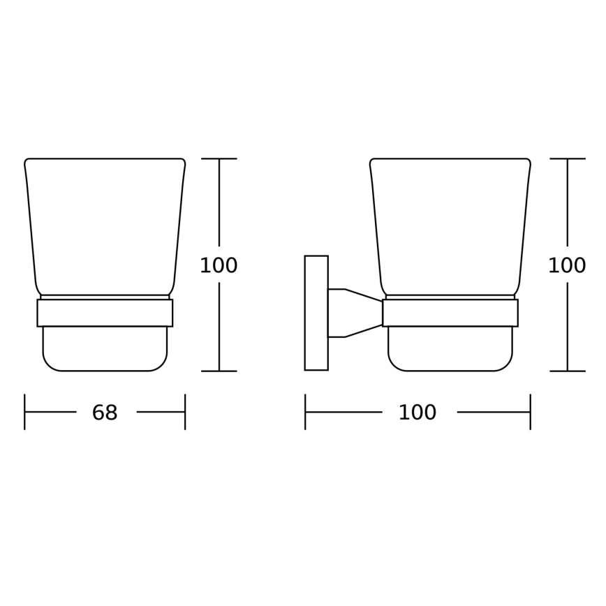 Aqualine - Wall-mounted toothbrush holder SAMBA milky glass/matte black