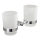 Aqualine - Wall-mounted toothbrush holder SAMBA milky glass/shiny chrome
