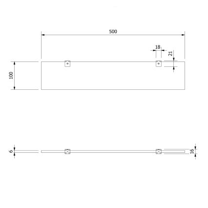 Aqualine - Wall shelf SAMBA 50 cm