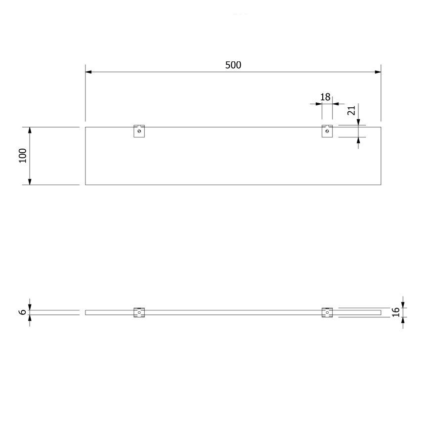 Aqualine - Wall shelf SAMBA 50 cm