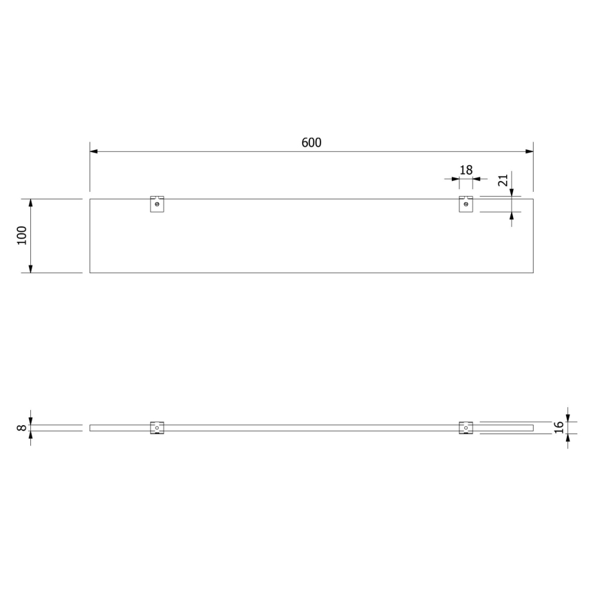 Aqualine - Wall shelf SAMBA 60 cm