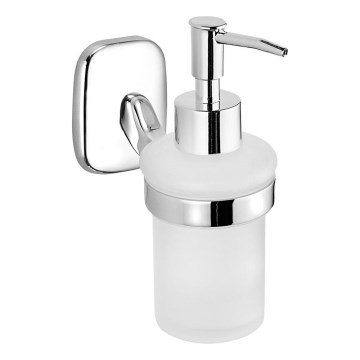 Aqualine - Wall soap dispenser RUMBA 160 mm milky glass/shiny chrome