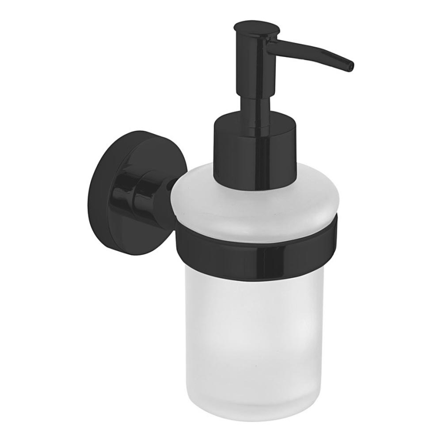 Aqualine - Wall soap dispenser SAMBA 150 matte milky glass/matte black