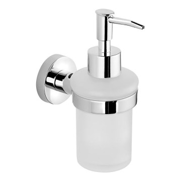Aqualine - Wall soap dispenser SAMBA 150 mm milky glass/shiny chrome
