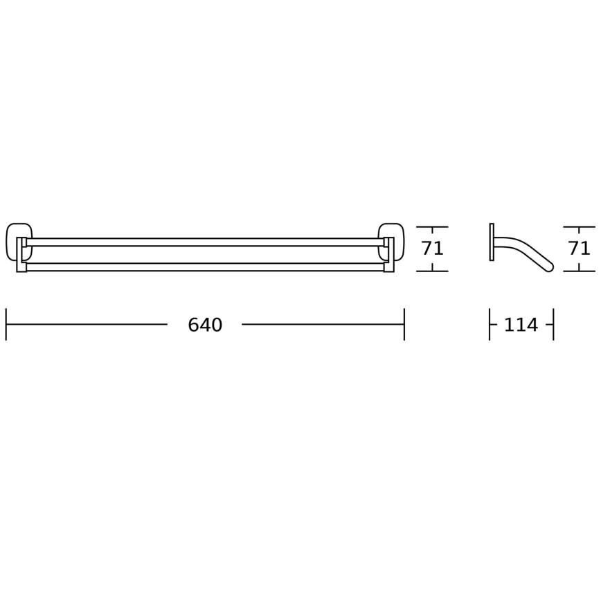 Aqualine - Wall towel holder RUMBA 11,4x64 cm shiny chrome