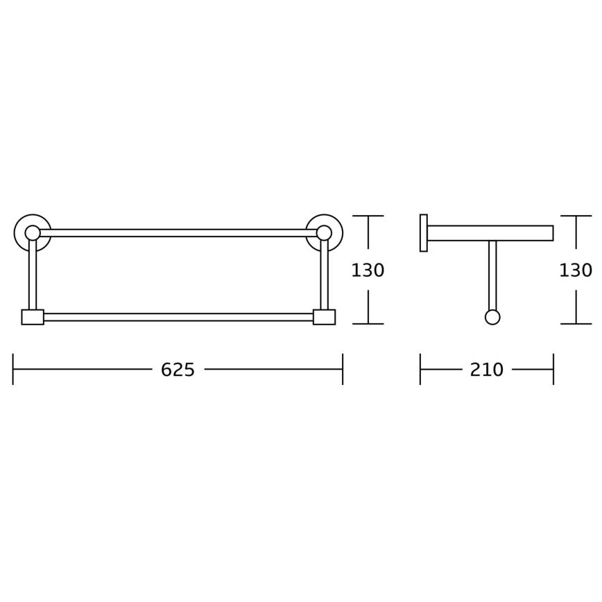 Aqualine - Wall towel holder SAMBA 21x62,5 cm black