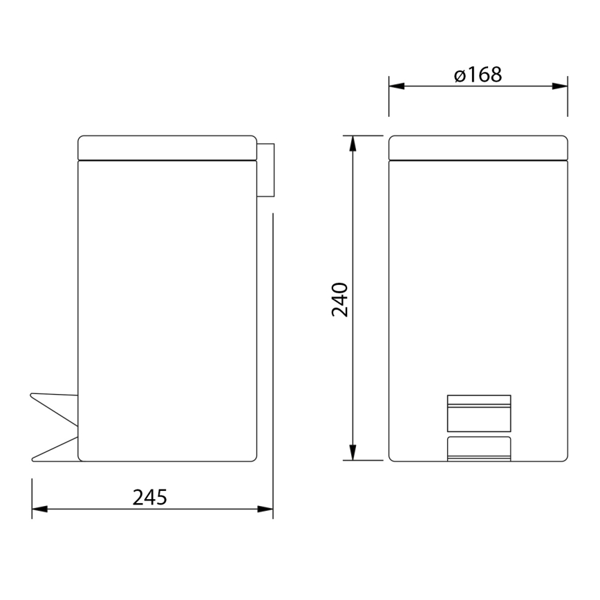 Aqualine - Waste bin SIMPLE LINE 3 l matte white