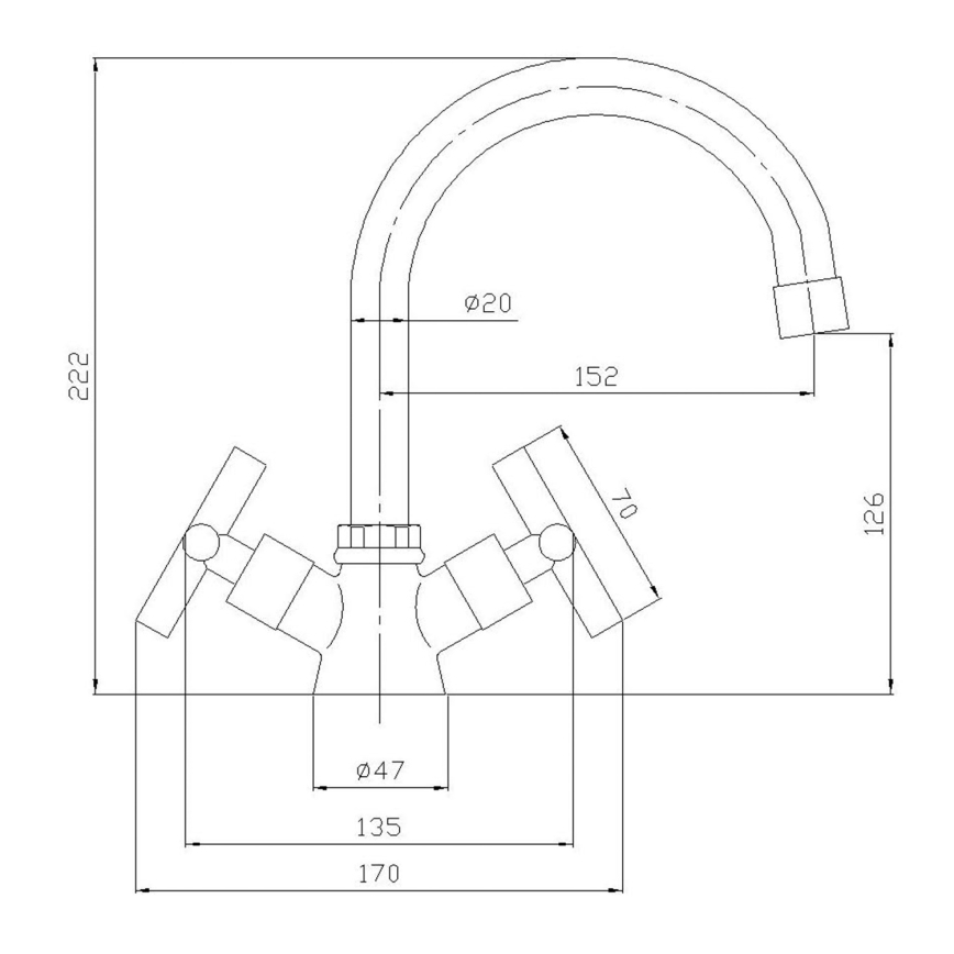 Aqualine - XENIA Basin Mixer 22.2 cm Polished Chrome