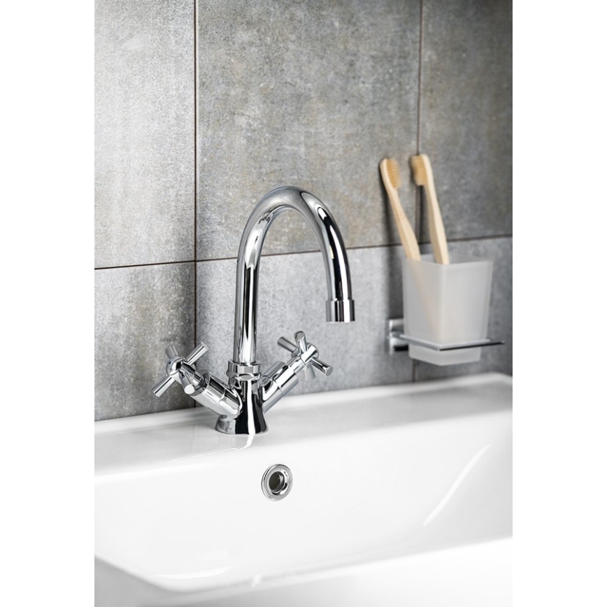 Aqualine - XENIA RETRO Basin Mixer 22.2 cm Polished Chrome