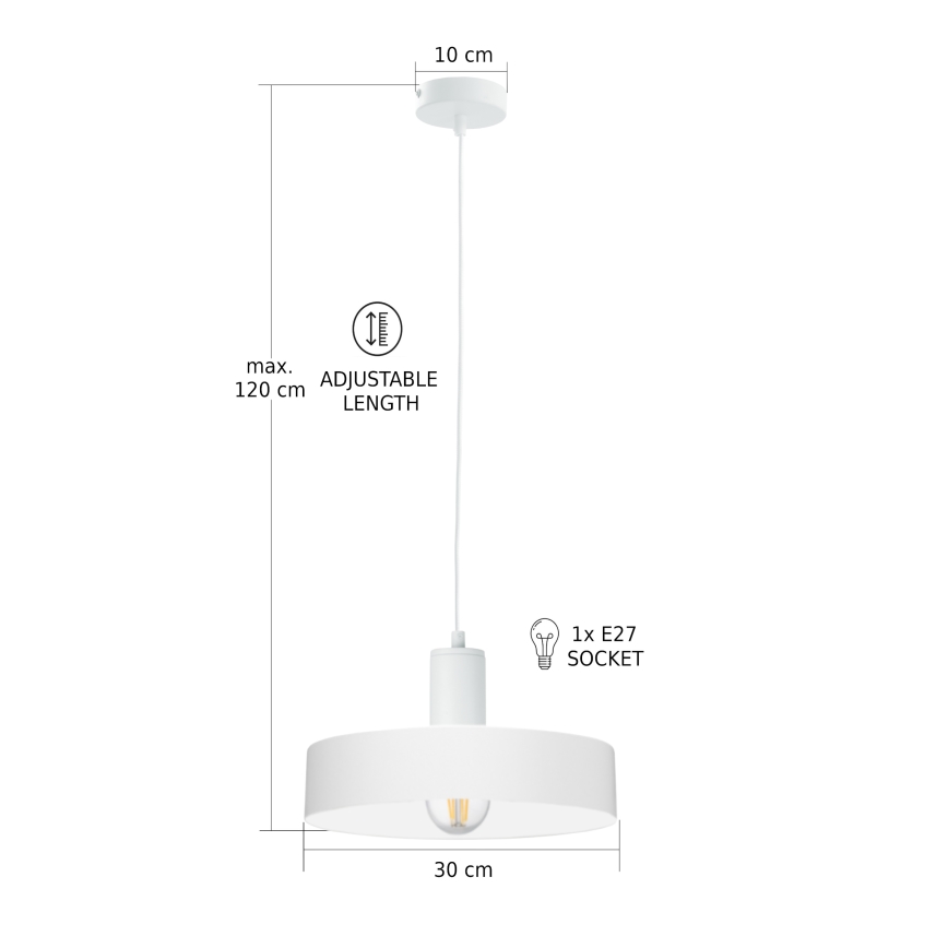 ARCANE Cable Pendant Light 1xE27/60W/230V White