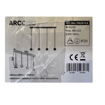Arcchio - Chandelier on a string RENKO 4xGU10/8W/230V
