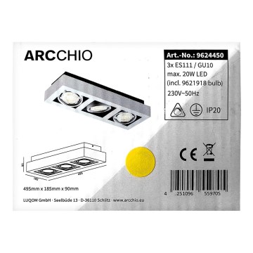 Arcchio - LED Ceiling light RONKA 3xGU10/11,5W/230V