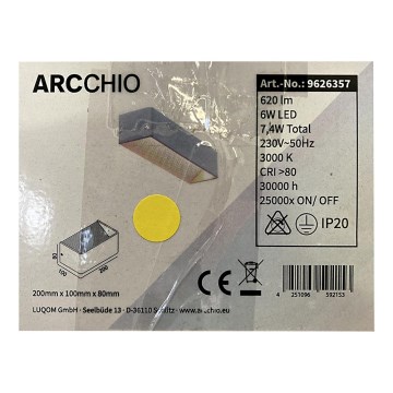 Arcchio - LED Wall light KARAM LED/6W/230V
