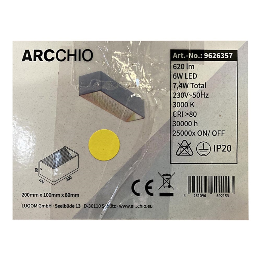 Arcchio - LED Wall light KARAM LED/6W/230V