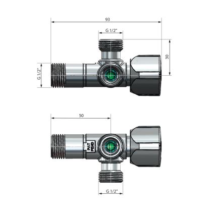 Arco - ARCO Corner Combination Valve, Polished Chrome
